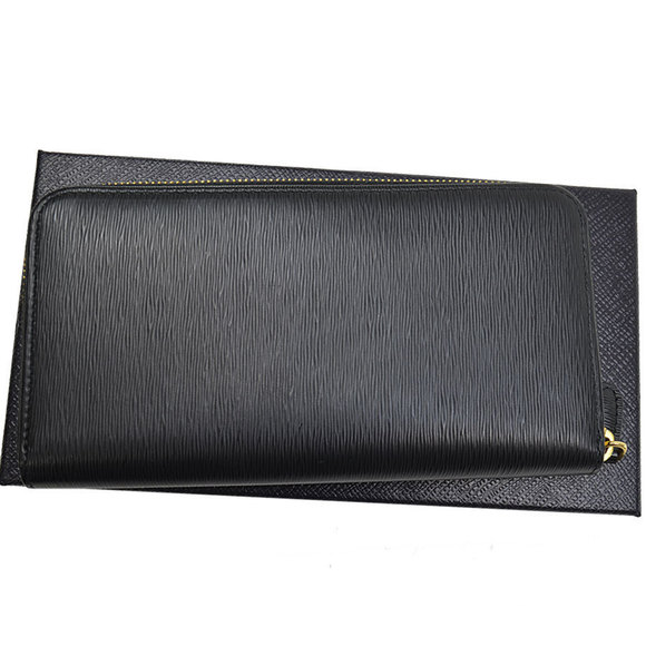 Prada Long Saffiano Leather blue Triangle Fold Wallet - Picture 1 of 3
